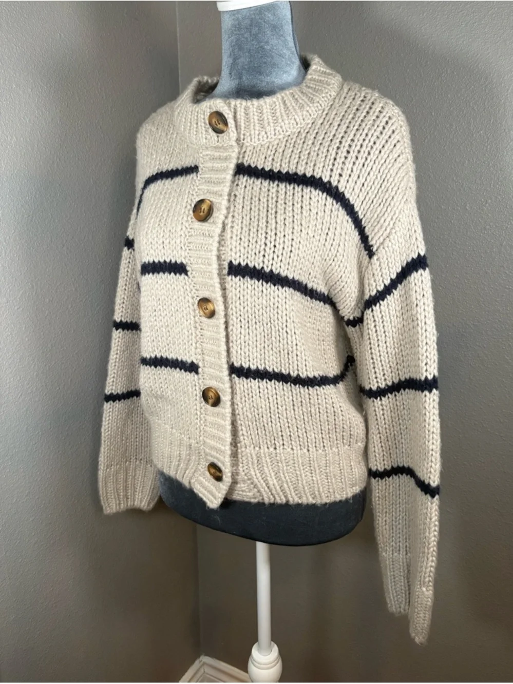 VICI Clement Striped Button-Up Knit Cardigan Sweater Size XS - Picture 8 of 13